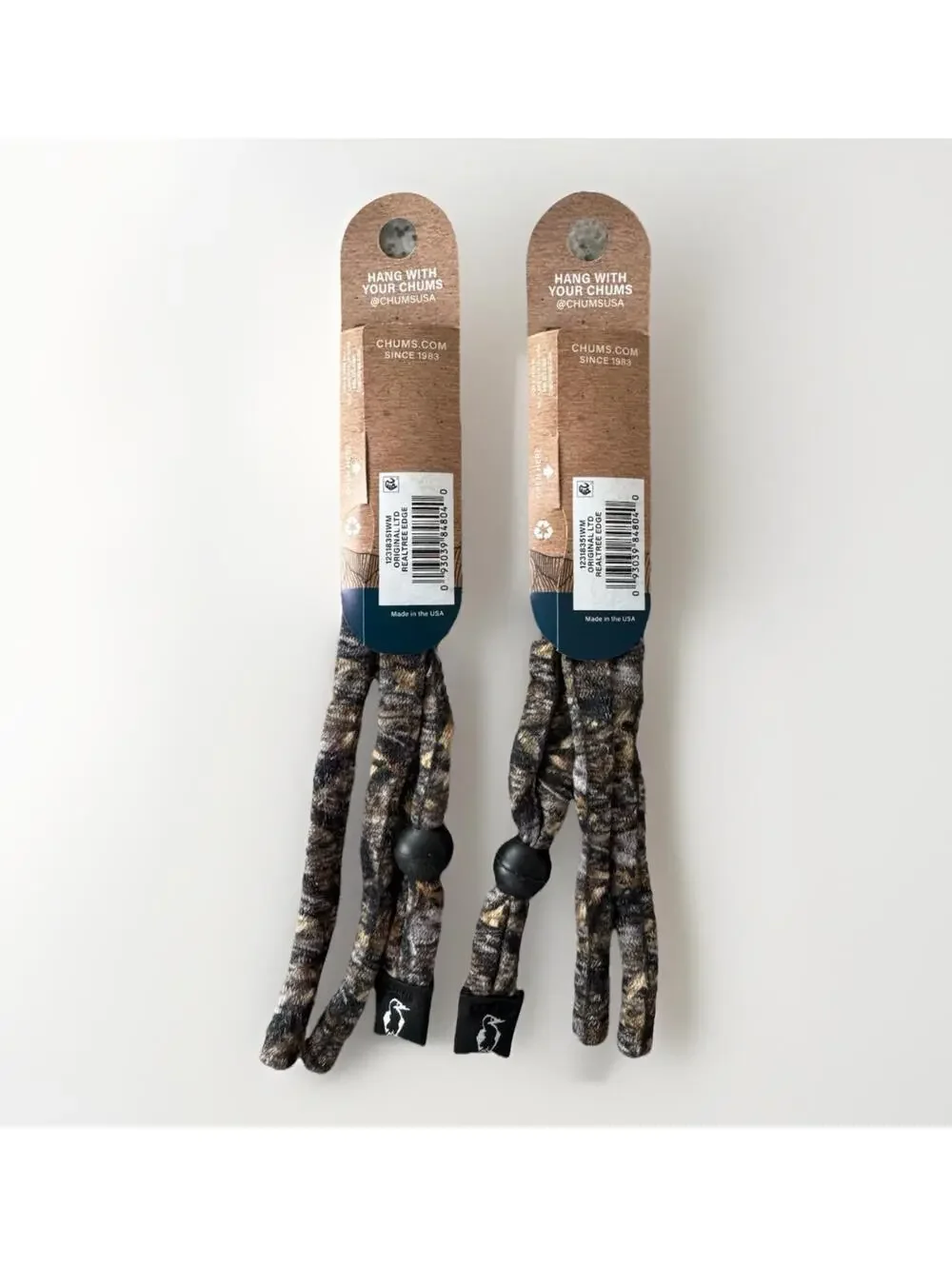 (RB) 2-Pack Chums Original Eyewear Realtree Edge Camo Sunglass Strap NWT 14.5